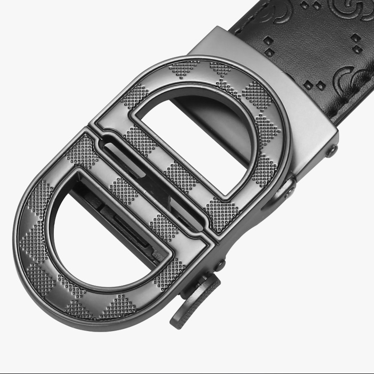 GUGETI Men's PU Leather Belt with Letter D Automatic Buckle 3.5CM